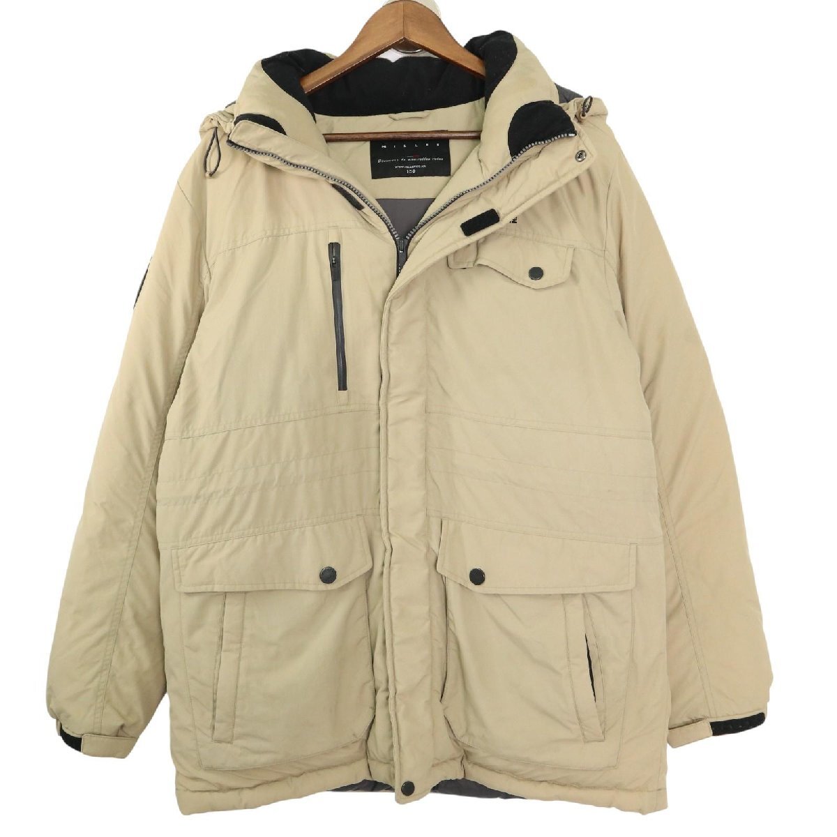 MILLET /100 ミレー メンズ 実寸 Lサイズ 位 ロングダウンパーカ グースダウンジャケット サンド ベージュ系 メンズ 中古 古着 nj56拍卖