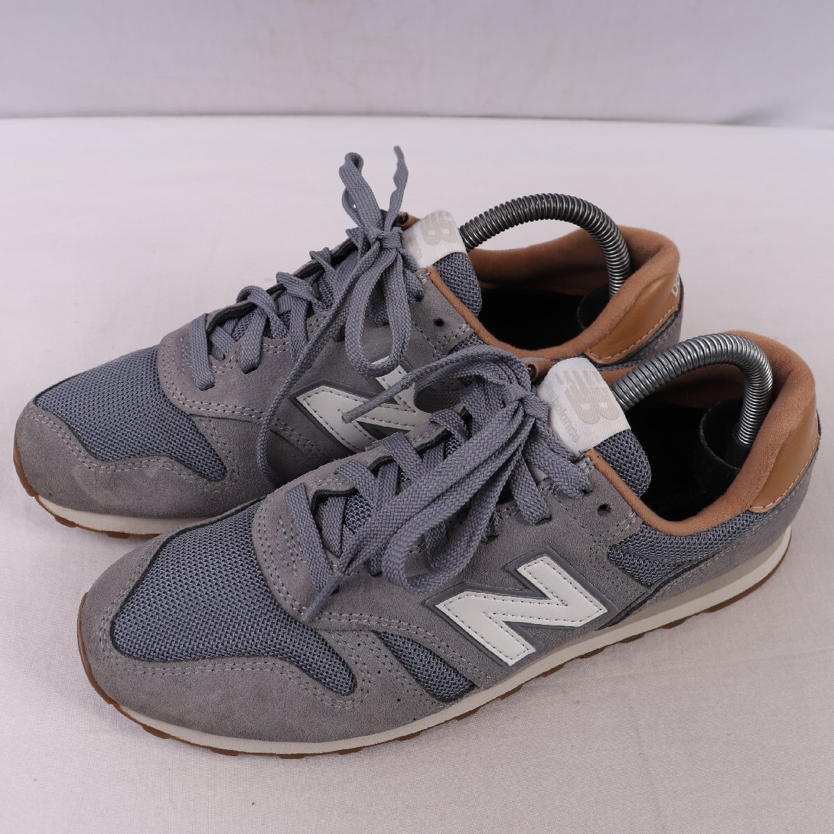 373 ニューバランス 25.0cm/new balance 灰 グレー タン ベージュ 中古 古着 スニーカー メンズ yy7310拍卖