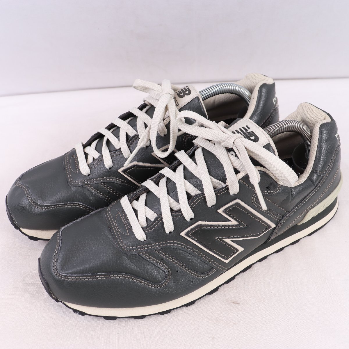 368 ニューバランス 26.5cm/new balance ダークグリーン 白 グレー 中古 古着 メンズ スニーカー yy699拍卖