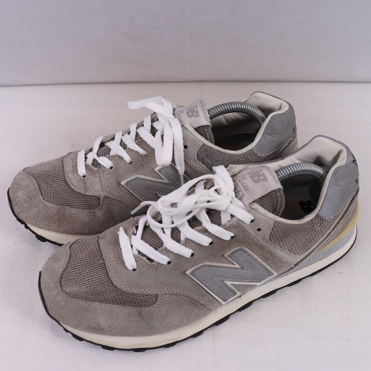 574 ニューバランス 28.0cm/new balance 灰 グレー 銀 シルバー 中古 古着 メンズ スニーカー yy7391拍卖
