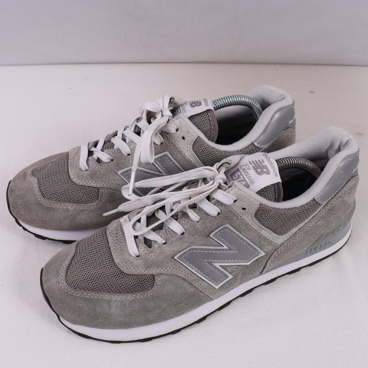 574 ニューバランス 28.0cm/new balance 灰 グレー 銀 シルバー 中古 古着 メンズ スニーカー yy7409拍卖