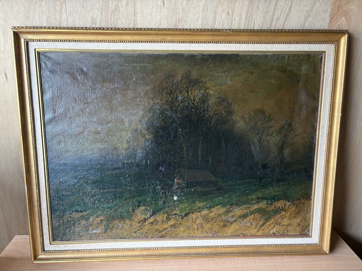 風景画 油絵 油彩 絵画 風景 額縁 大きい 1円 1円スタート 拍卖