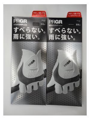 ■PRGR HIGH GRIP HAND GLOVE プロギア ハイグリップ ハンド メンズグローブ x 2枚【24cm/BK】PG-319『すべらない、雨に強い』拍卖