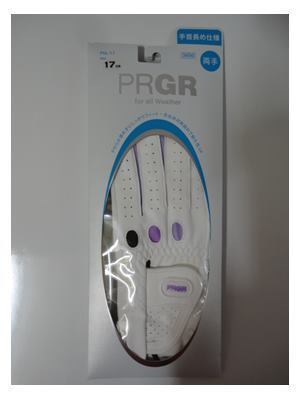 ■手首長め仕様 !! PRGR 合皮 プロギア 両手 レディース ゴルフ グローブ【17cm/ホワイト&パープル】PGL-17W拍卖
