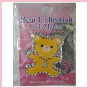 ■BearCollection Golf Marker 【オレンジ】クリップ付拍卖