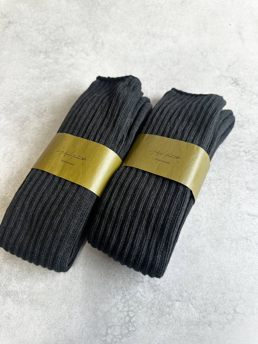 新品未使用 23AW ロングリブソックス チャコール 2足セット 定価6,600円/1足 ヨウジヤマモト YOHJI YAMAMOTO POUR HOMME拍卖
