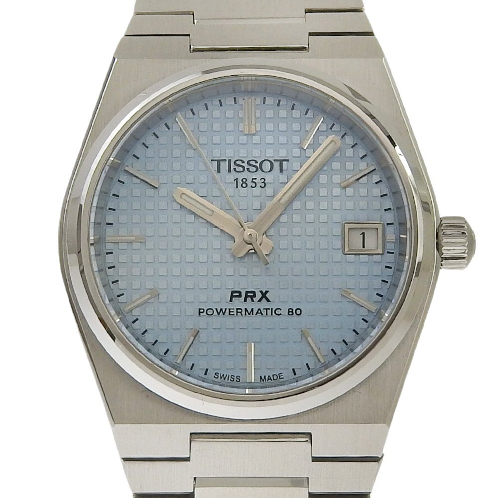 ■ 1円 ~ 正規 中古 美品 参定11.2万■ ティソ TISSOT ■ PRX パワーマティック 80 35mm ■箱保 アイスブルー 機械式 T137 ユニセックス拍卖
