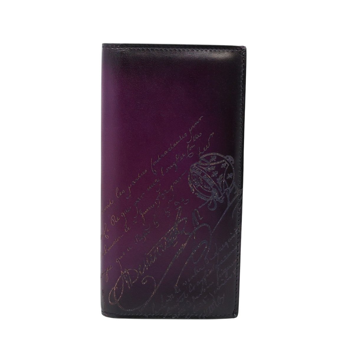 ■ 1円 ~ 正規 美品 ■ BERLUTI ベルルッティ ■ エスパス スクリットレザー ロングウォレット ■ パープル 長財布 カリグラフィ メンズ拍卖