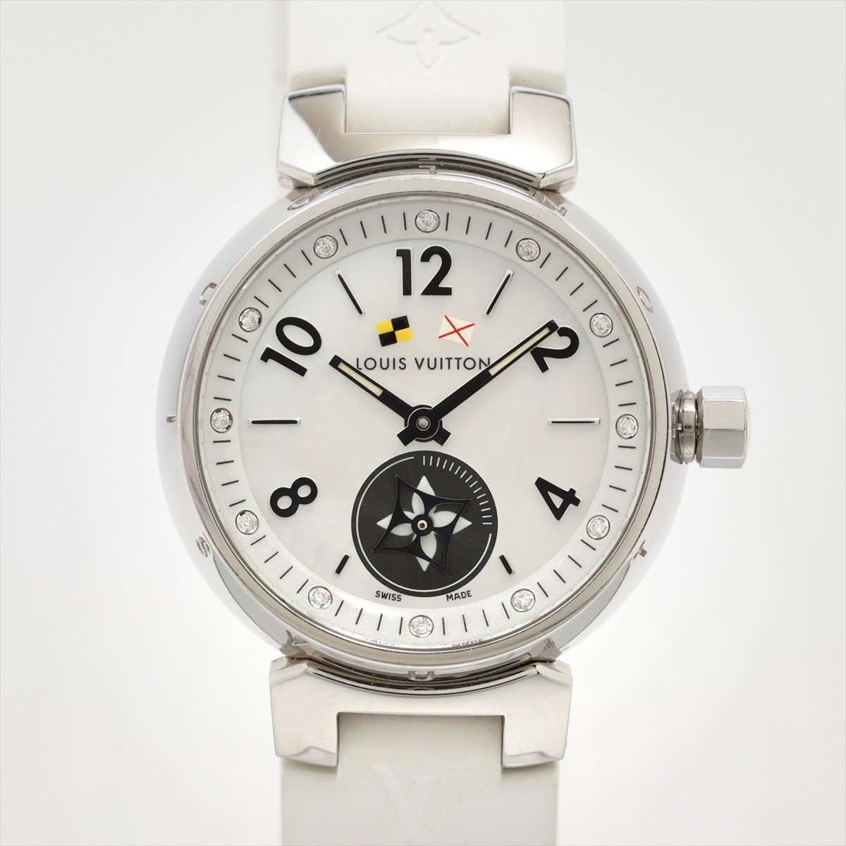 ■ 1円 ~ 中古品 参定46万■ LOUIS VUITTON ルイ ヴィトン ■ タンブール ラブリーカップ PM Q12M0 ■ 12P ダイヤモンド レディース 時計拍卖