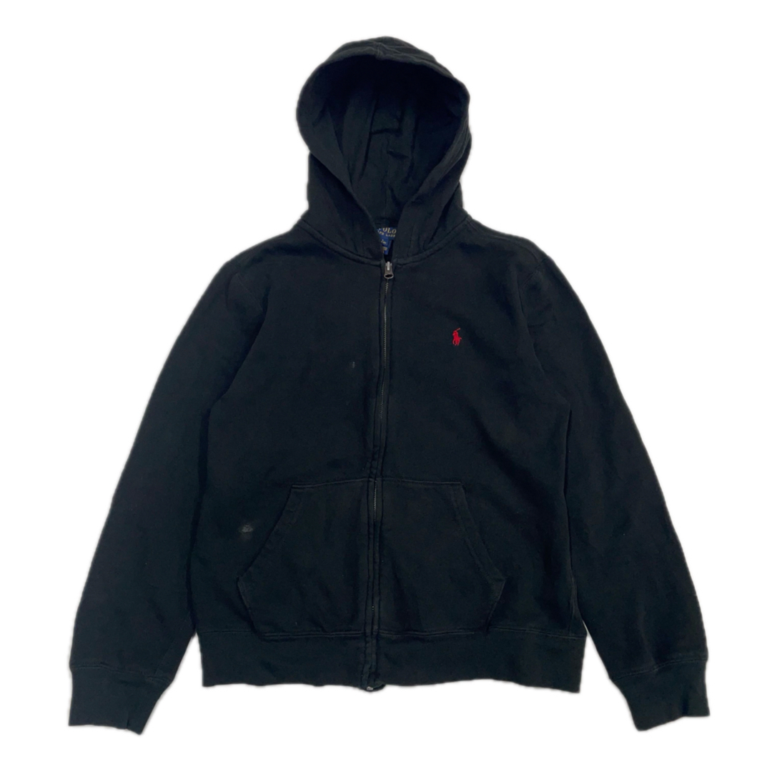 ポロラルフローレン フルジップスウェットパーカー ブラック レディースL拍卖
