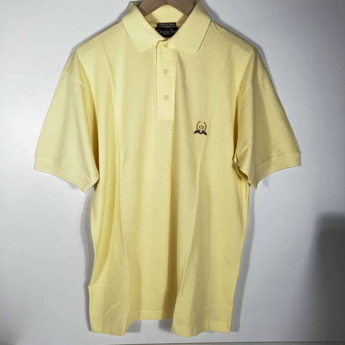 クリスチャンディオール Christian Dior MONSIEUR クリスチャン ディオール イタリア製 ポロシャツ ワンポイント 当時物 1拍卖