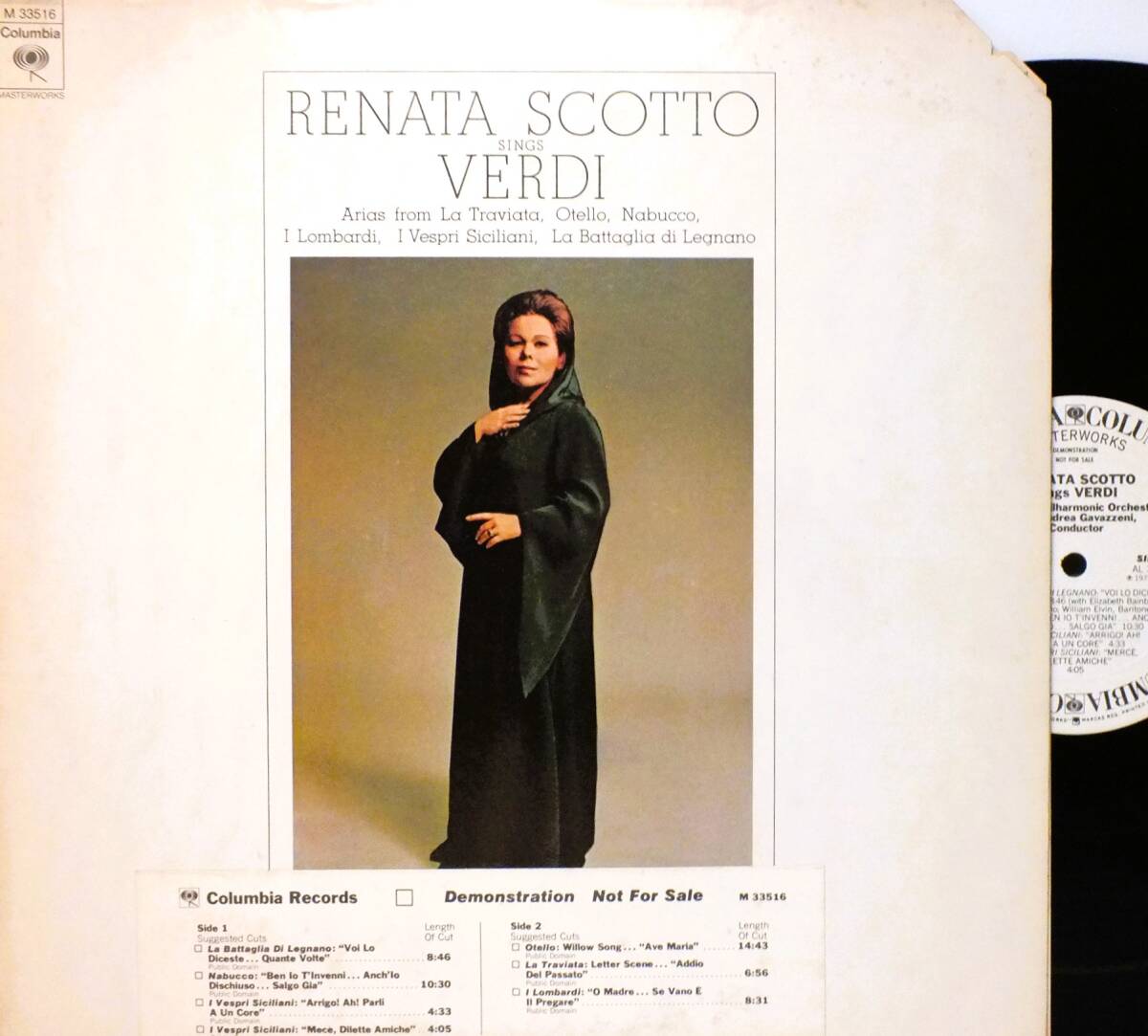M 33516 レナータ・スコット RENATA SCOTTO SINGS VERDI ジャナンドレア・ガヴァッツェーニ LP【8商品以上同梱で送料無料】2511拍卖