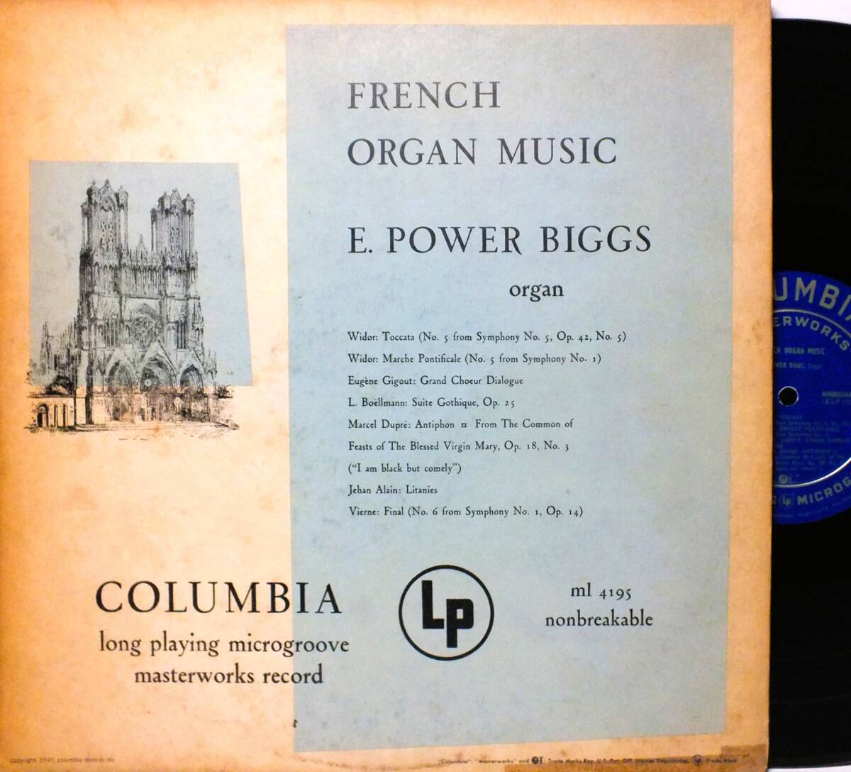 ML 4195 【オルガン】パワー・ビッグス E.POWER BIGGS FRENCH ORGAN MUSIC LP【8商品以上同梱で送料無料】2510拍卖