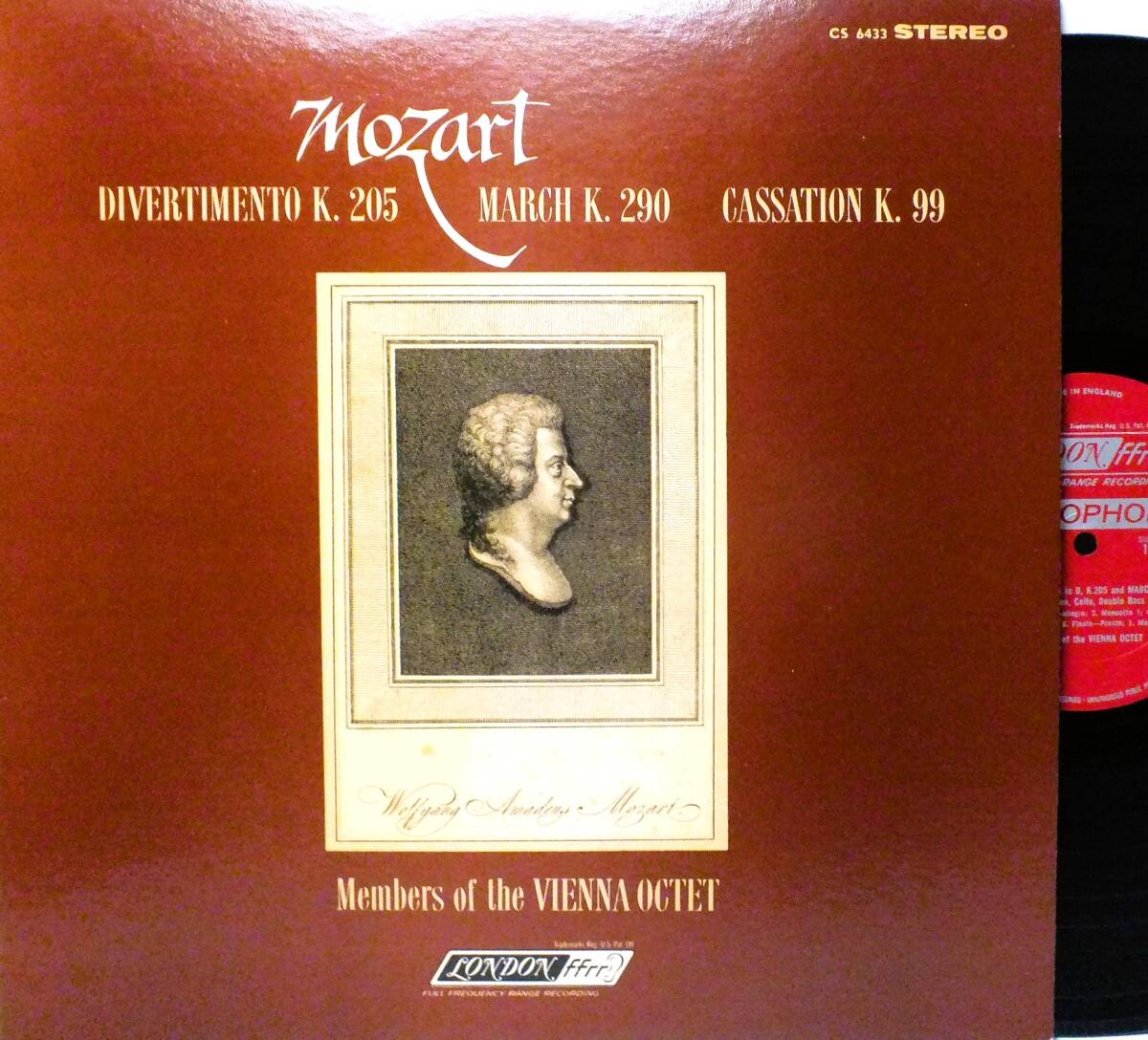 CS 6433 MEMBERS OF THE VIENNA OCTET モーツァルト DIVERTIMENTO LP【8商品以上同梱で送料無料】2511拍卖