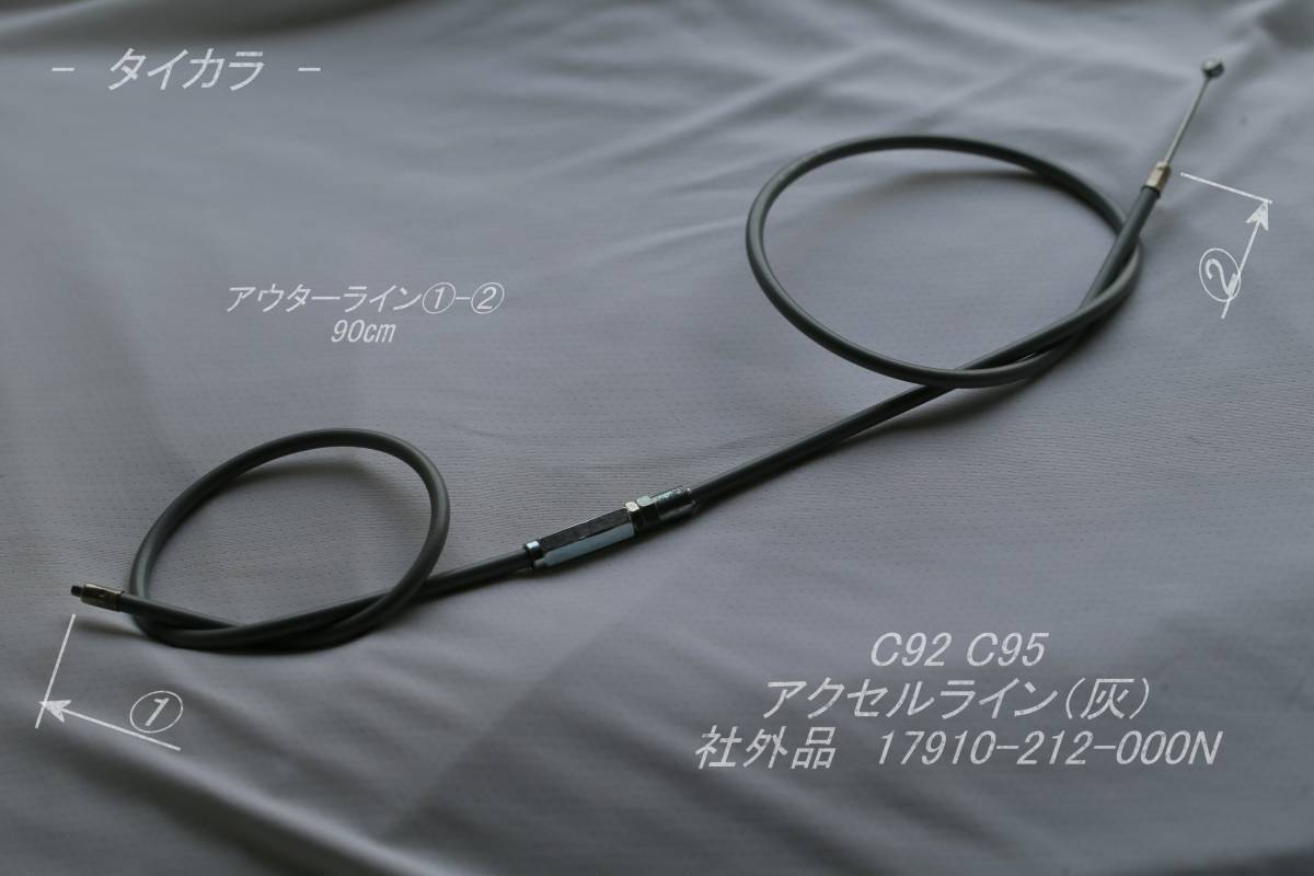 「C92 C95 アクセルライン(灰) 社外品 17910-212-000N」拍卖