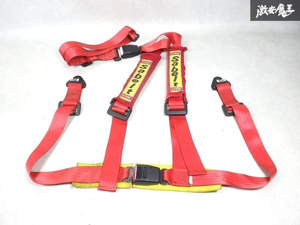 【破れなし!即発送】Sabeit サベルト 約1.8インチ シートベルト 3点 ハーネス 赤 ドリフト レース シルビア チェイサー スカイライン拍卖