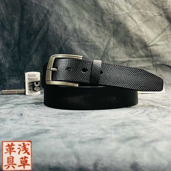 【浅草革具】 イタリアンレザー 牛革 フリーサイズ カジュアル メンズ ベルト 新品 未使用 男性 紳士 1円 一円 牛革 本革 レザー 黒拍卖