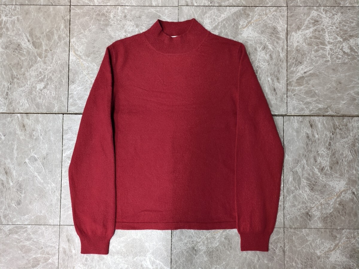 4.状態良好 カシミア100% Sens Du Mai モックネック カシミヤ ニット セーター レディースSM相当 赤系x102拍卖