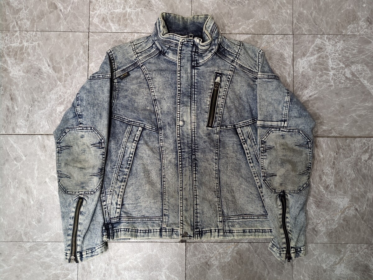 19.ワークマン フィールドコア ストレッチ デニム ジャケット Gジャン 作業着 ワークウェア メンズL インディゴy106拍卖