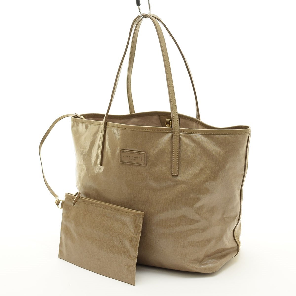 ◇562137 MACKINTOSH LONDON マッキントッシュ ポーチ付きコーティングトートバッグ レディース ベージュ拍卖