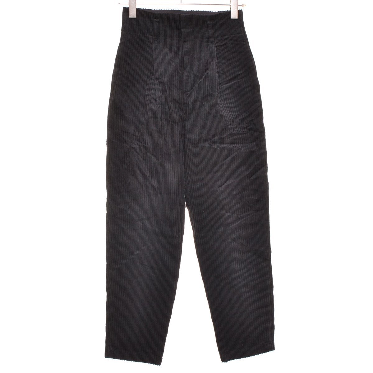 ◇456835 未使用品 ROPE PICNIC ロペピクニック ジュン コーデュロイハイウエストテーパードパンツ サイズ36 レディース ブラック拍卖