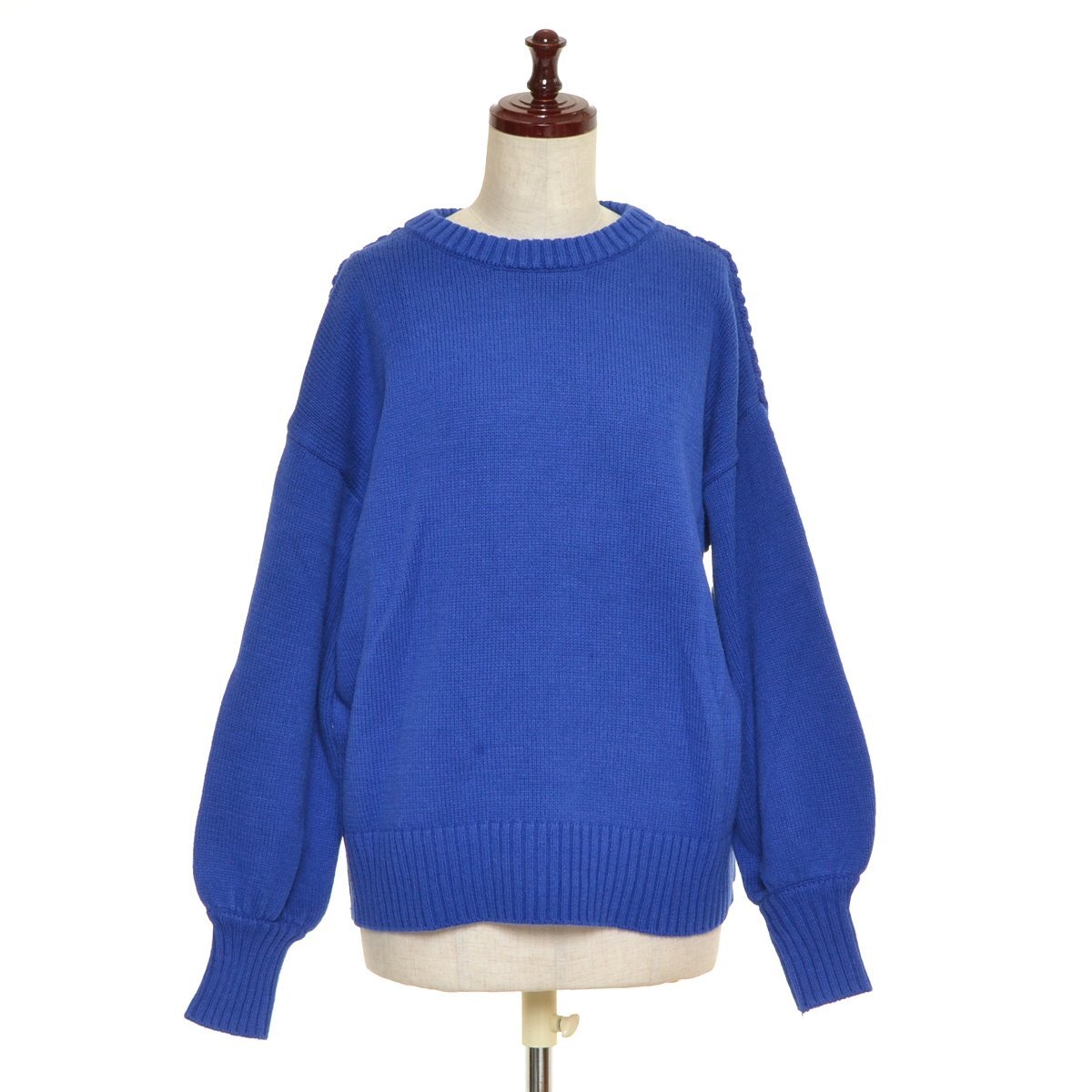 ◇480593 studio CLIP スタジオクリップ アダストリア セーター 5ゲージワッフルドッキングニット サイズF 22aw レディース ブルー拍卖
