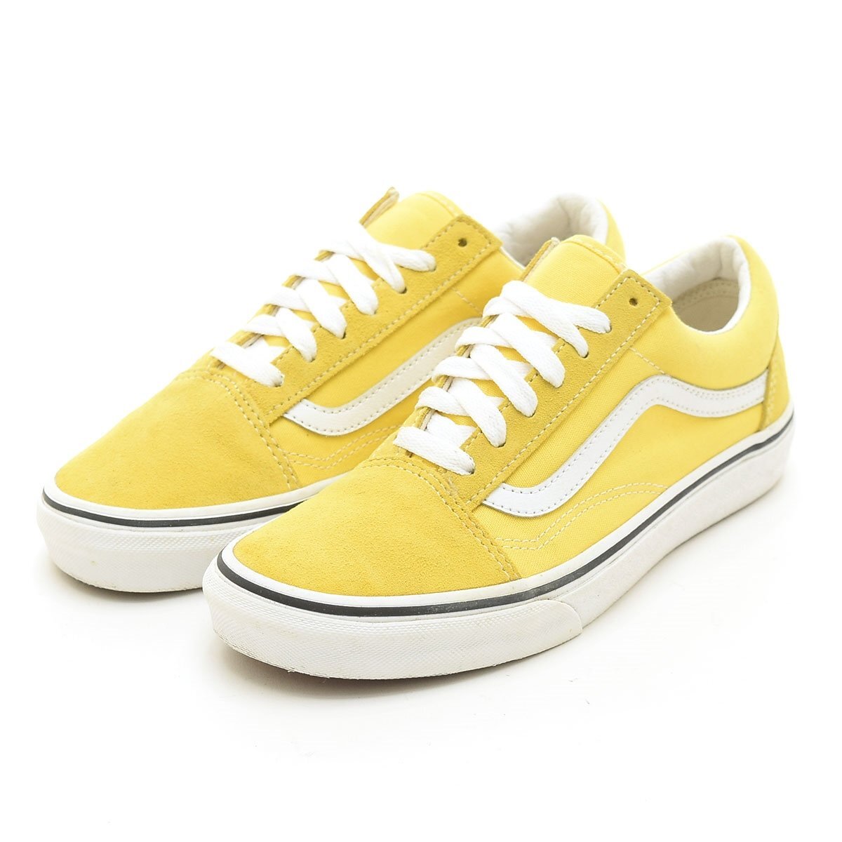 ◇562514 VANS バンズ ヴァンズ ローカット スニーカー オールドスクール サイズ24.0cm スウェードキャンバス レディース イエロー拍卖
