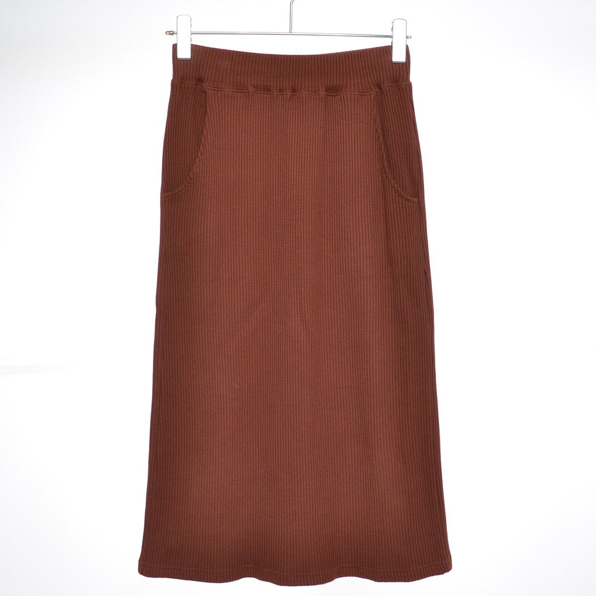 ◇472688 Samansa Mos2 サマンサモスモス SM2 ロングスカート サーマルワッフルIラインSK サイズF レディース ブラウン拍卖