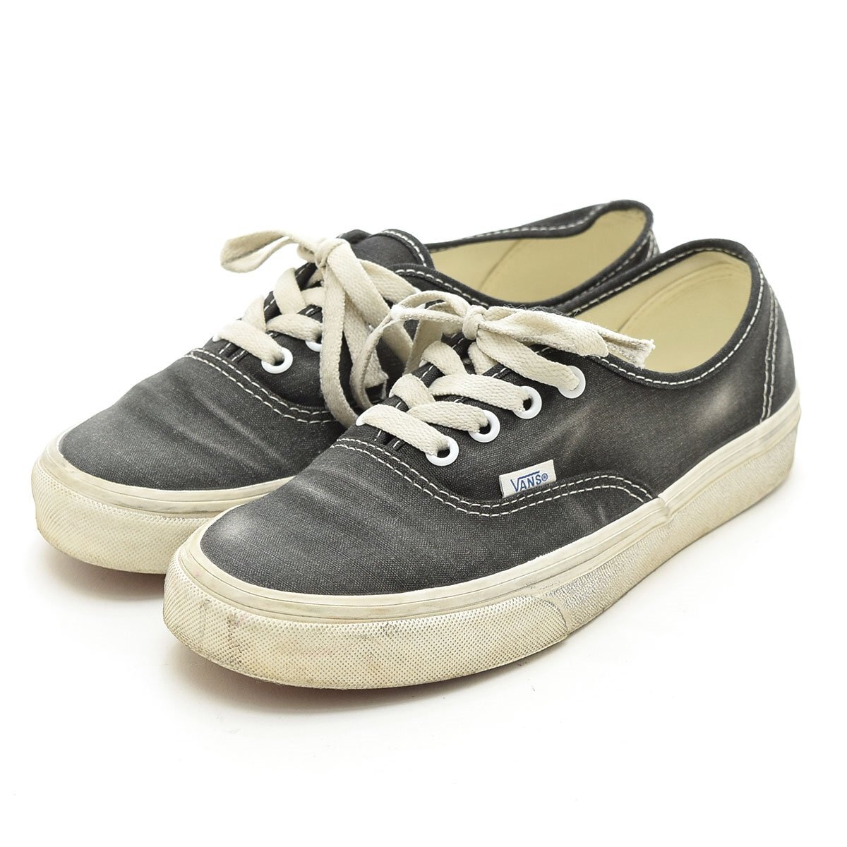 ◇563294 VANS バンズ ヴァンズ ローカットスニーカー オーセンティック WAVE WASHED 24.0cm ヴィンテージユーズドダメージ加工 ブラック拍卖