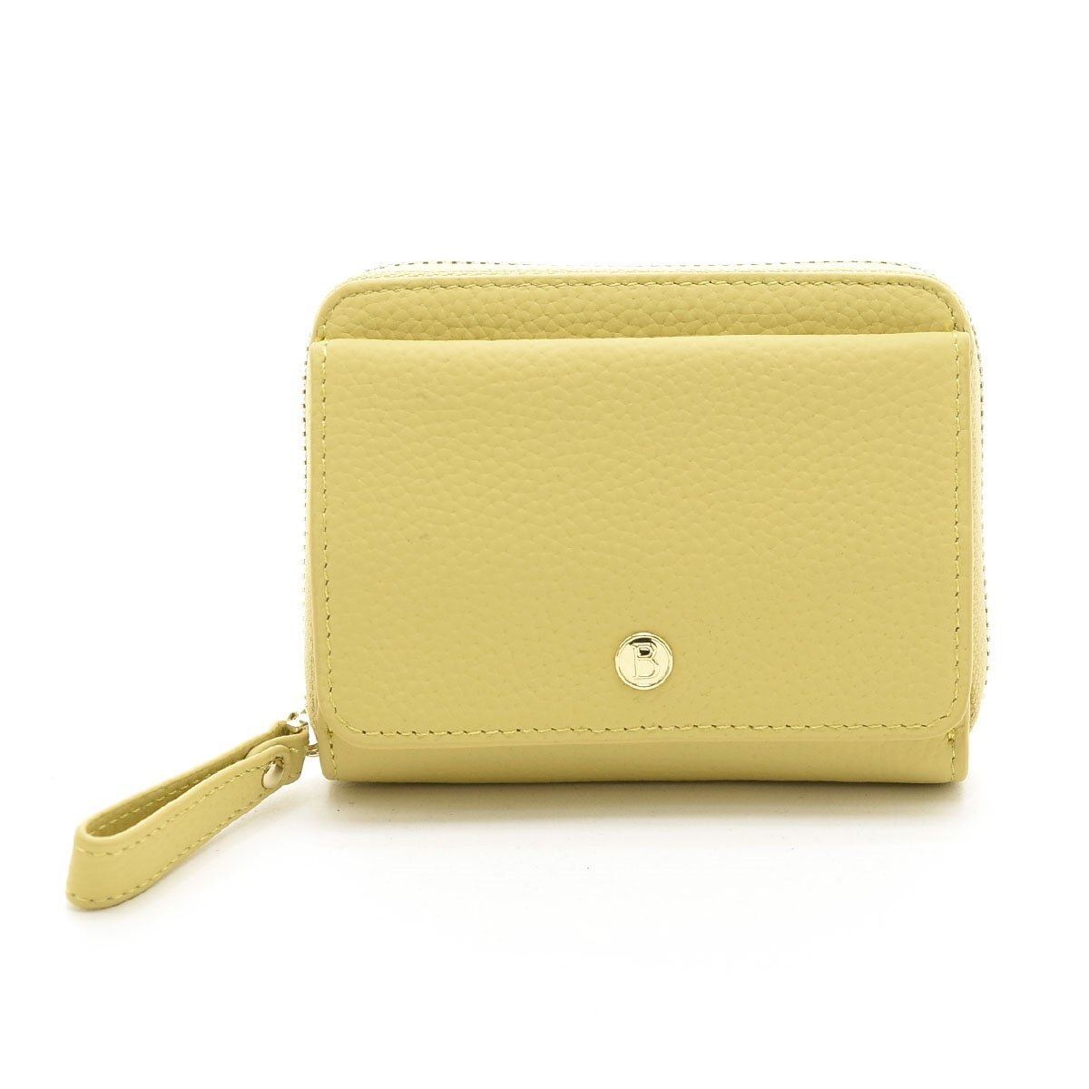 ◇548052 未使用品 BARCOS バルコス 二つ折り財布 GLウォレット 蛇腹式財布 ポンテ ピッコラ 牛革 レザー レディース イエロー拍卖