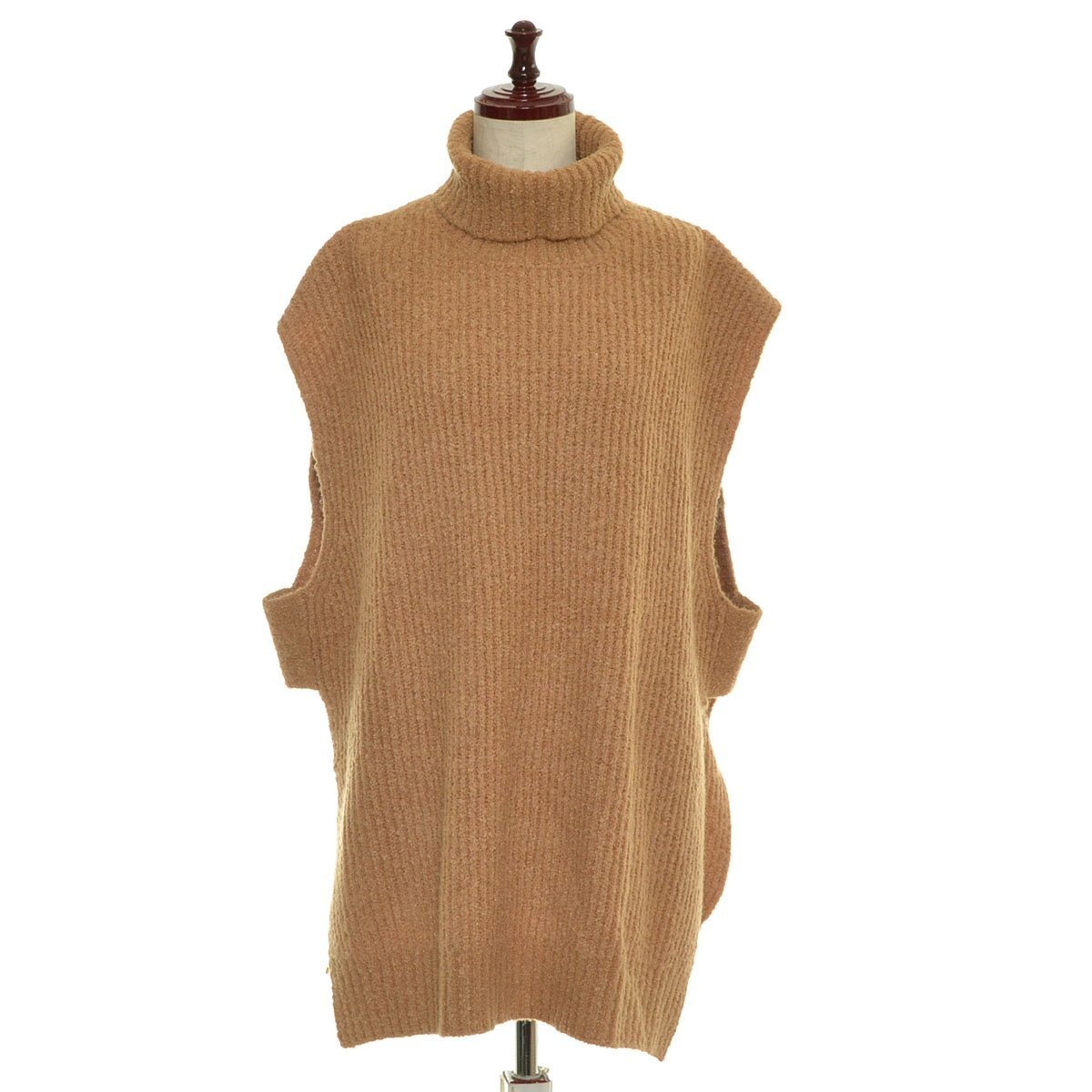 ◇508431 CAPRICIEUX LE'MAGE カプリシュレマージュ パル ◆タートルネックウール混ニット レイヤードベスト サイズF レディース ブラウン拍卖