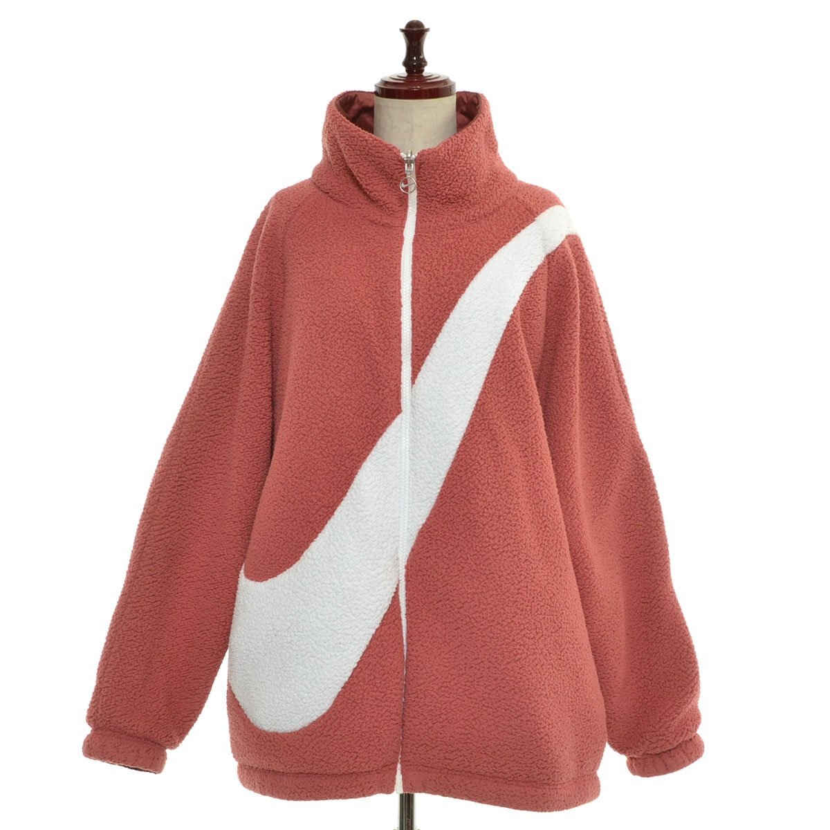 ◇544824 NIKE ナイキ ◇リバーシブル ジャケット ※表面ダメージ スウッシュ シェルパ CI8938-897 サイズXL レディース ピンク拍卖