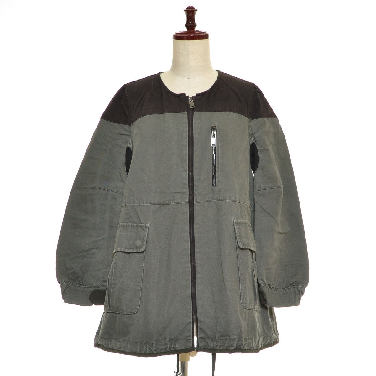 ◇452322 ZARA ザラ ◇ジップアップジャケット ミリタリー フィールドジャケット サイズS レディース グレー拍卖