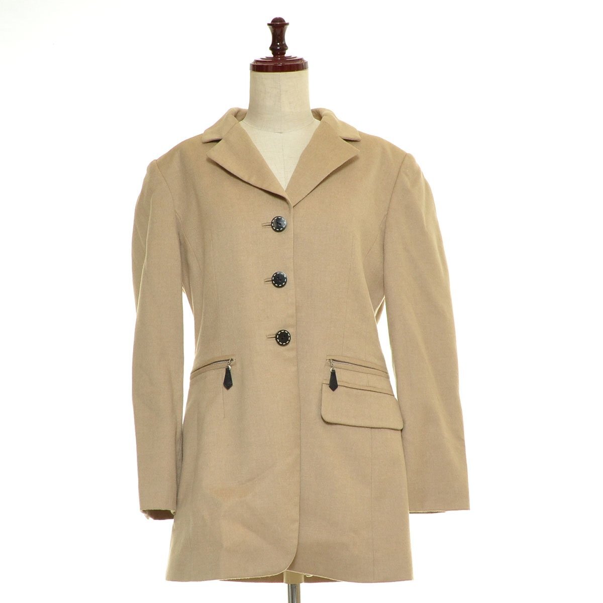 ◇560426 Jujin Plaxa COUTURE 十仁プラザクチュール ◇ウールカシミヤ3Bテーラードジャケット サイズ40 レディース ベージュ拍卖