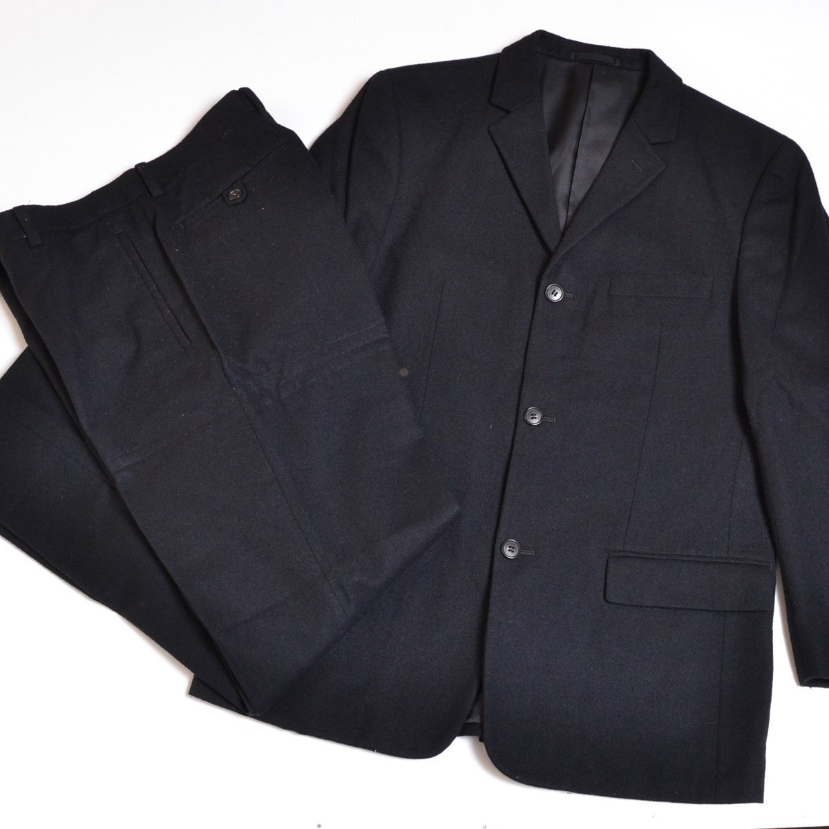 ◆462213 COMME CA BOYS コムサボーイズ ◇シングルスーツ セットアップ 上下セット サイズM ウールメルトン メンズ ブラック拍卖