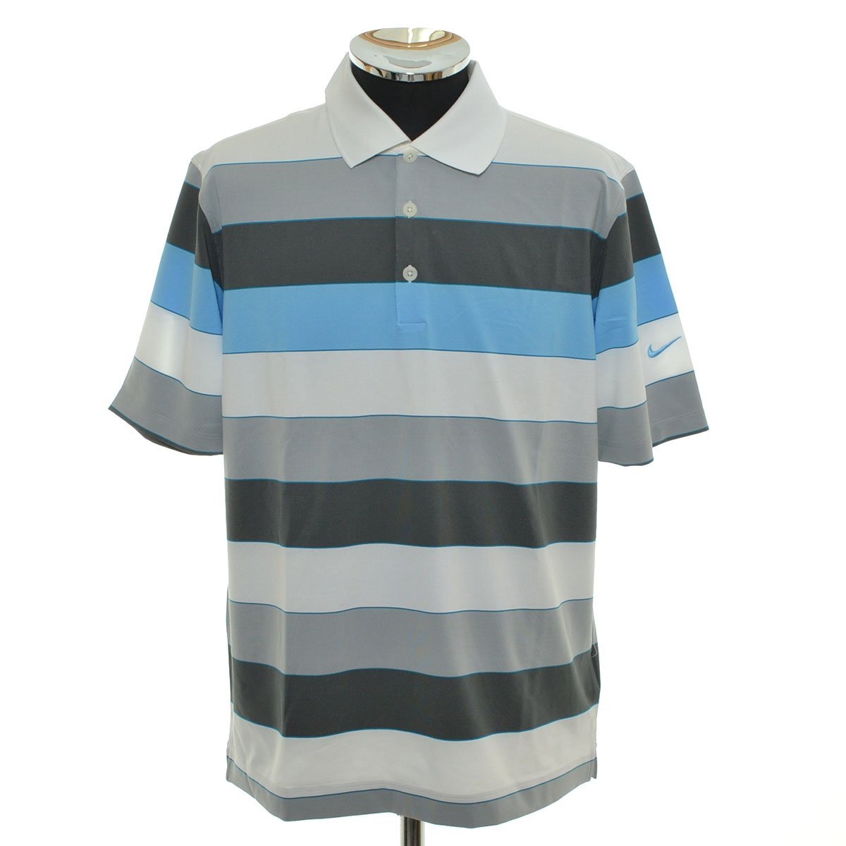 ◆566503 NIKE GOLF ナイキ ゴルフ ◇ポロシャツ 半袖 391349-100 サイズM メンズ ホワイト グレー ブルー拍卖