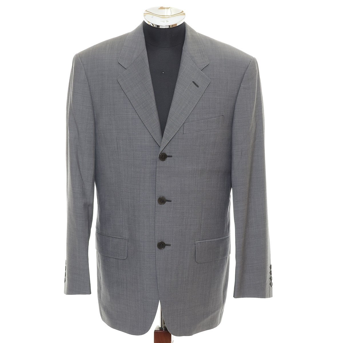 ◆561934 Calvin Klein カルバンクライン CK ◇テーラード ジャケット 3B シングル 総裏地 ノーベント サイズ48R ウール メンズ グレー拍卖