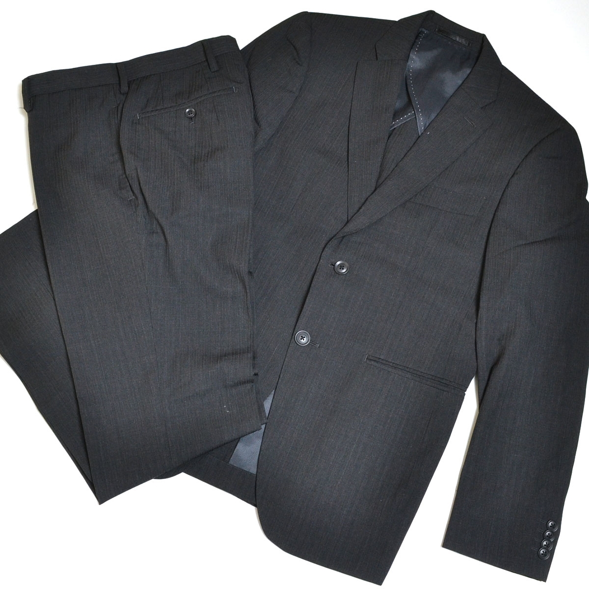 〇538784 TAKEO KIKUCHI タケオキクチ ○シングルスーツ セットアップ サイズ2 メンズ ブラック拍卖