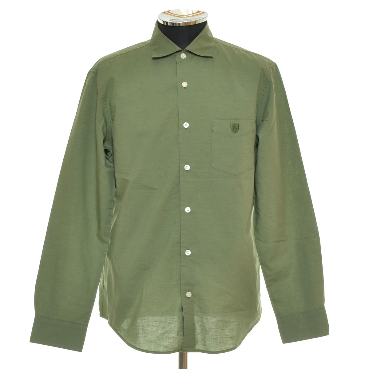 ●568820 BLACK LABEL CRESTBRIDGE ブラックレーベルクレストブリッジ 三陽商会 ●ロングスリーブシャツ ロゴ刺繍 長袖 サイズM メンズ拍卖