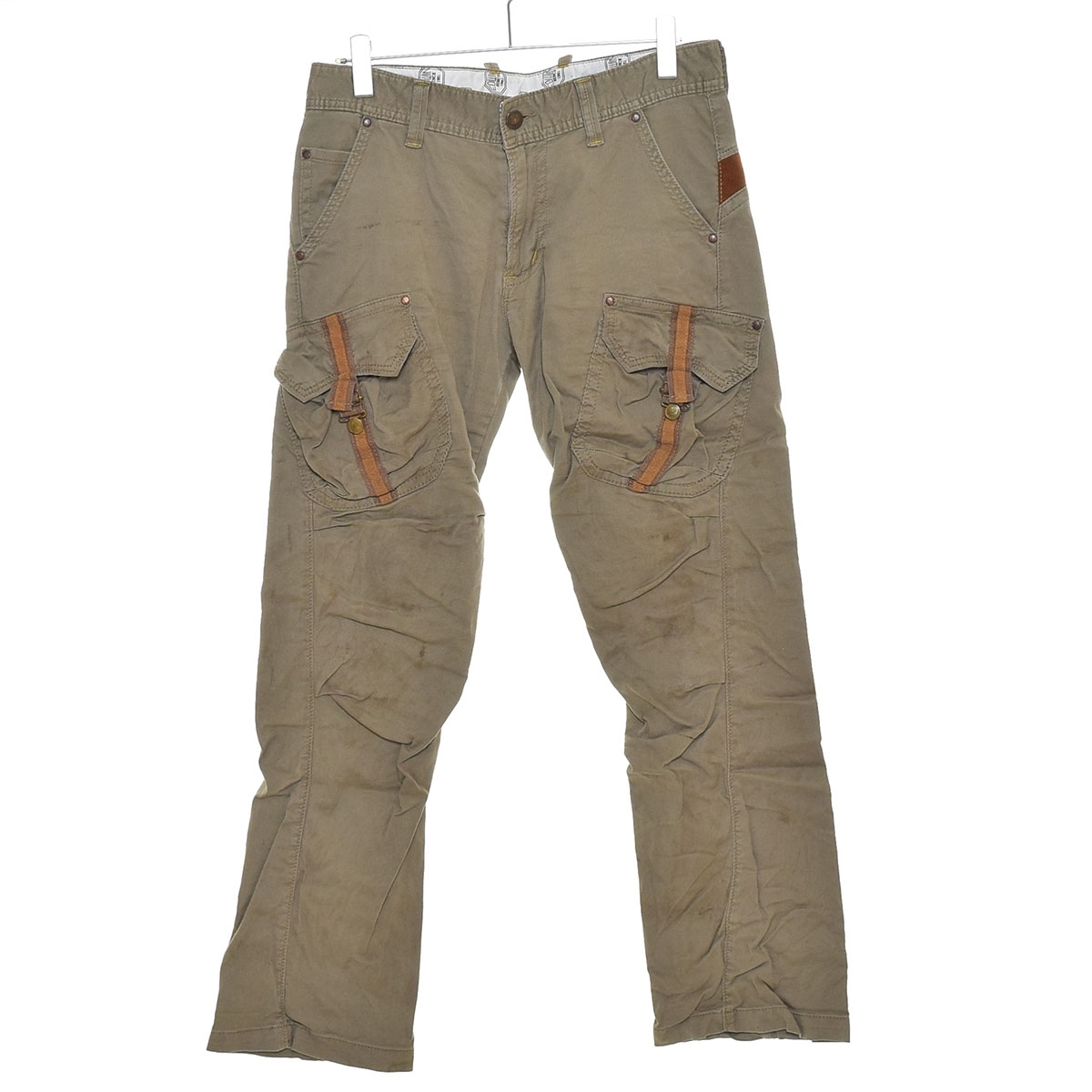 〇540113 EDWIN エドウィン ○カーゴパンツ サイズL メンズ カーキ拍卖