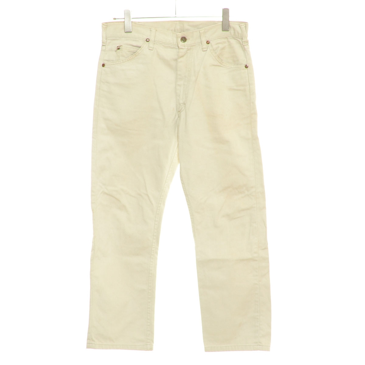 ●566698 Lee リー パンツ ●70s~ WESTERNER COTTON SATIN PANTS サイズW34 ヴィンテージ 42TALON メンズ オフホワイト ベージュ系拍卖