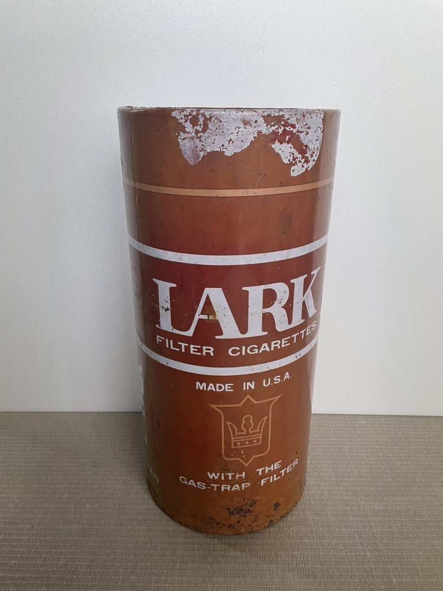 LARK ゴミ箱 昭和レトロ スチール缶 傘立て ラーク 当時物 タバコ インテリア アンティーク ※拍卖