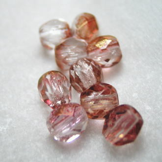 ★チェコ ファイヤーポリッシュ★4mm 50個★ラスタートパーズピンク★ファイアーポリッシュ FP拍卖