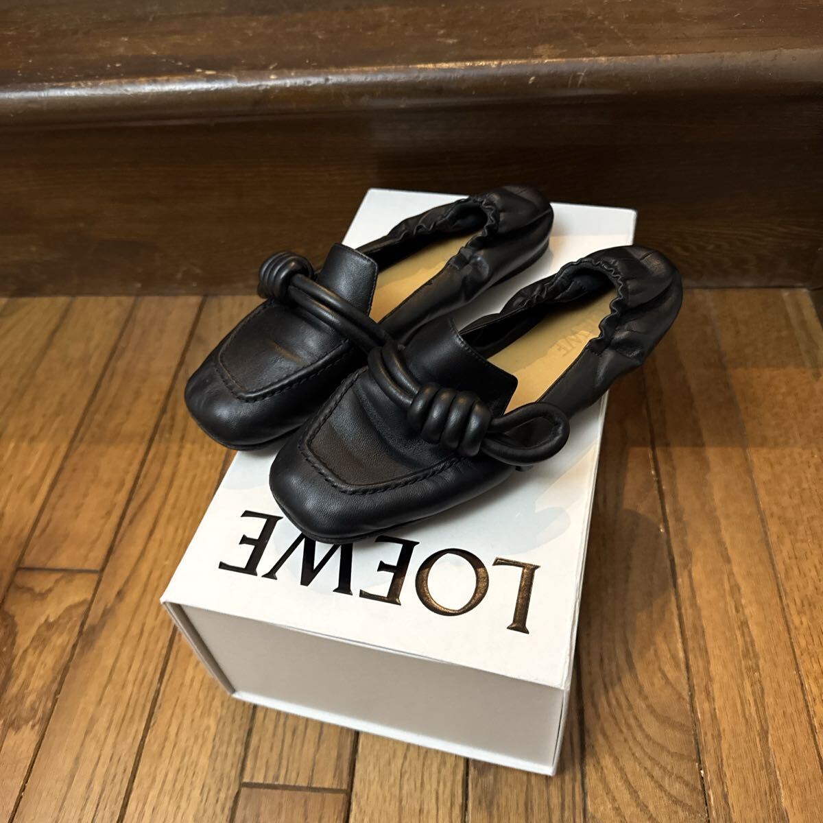 ロエベ フラットシューズ ローファー ブラック 黒 37拍卖