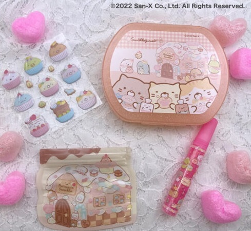 即決★すみっコぐらし スイートデコセット(キラキラケース/ラメペン/ギフトバッグ/シール)キラピチ2022年2月号付録 新品未開封品★送230拍卖