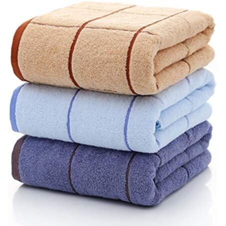 サイズ: バスタオル_3枚セットA(ブラウン*ブルー*ネイビー) 吸水速乾 バスタオル 厚手 大判 マイクロファイバー ホテル仕様 3枚セット ふ拍卖