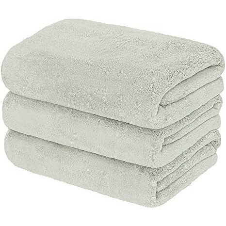 グレー_バスタオル 【限定】 レック(LEC) 激落ちくん マイクロファイバー バスタオル 3枚入 (グレー) 超極細繊維のやわらかい肌ざわり/高い拍卖