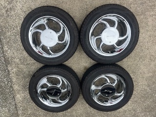 アメリカン メッキ ホイール エリート スコーピオン 13インチ 5J +48 4H100 114.3 165/65-13 バリ山4本セット 希少品 激レア当時物拍卖