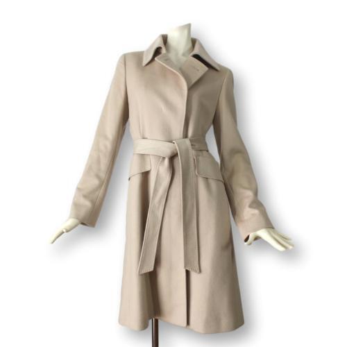 10【美品】23区 カシミヤ100% ロングコート 38 9号 ライトベージュ 日本製 レディース 上品 通勤 フォーマル tqe オンワード樫山製拍卖