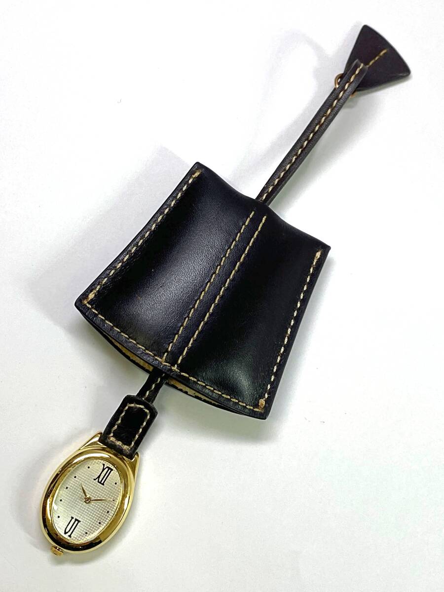 【即決/稼動品】 NOEVIR 懐中時計 クオーツ PC20-D005 2針 チャーム ストラップ カバー付き ホワイト文字盤 ゴールドカラー ノエビア拍卖